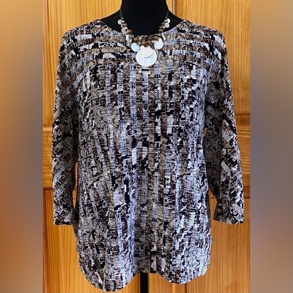 Women's Dana Buchman Top Stretchy 3/4 Sleeves Size Medium